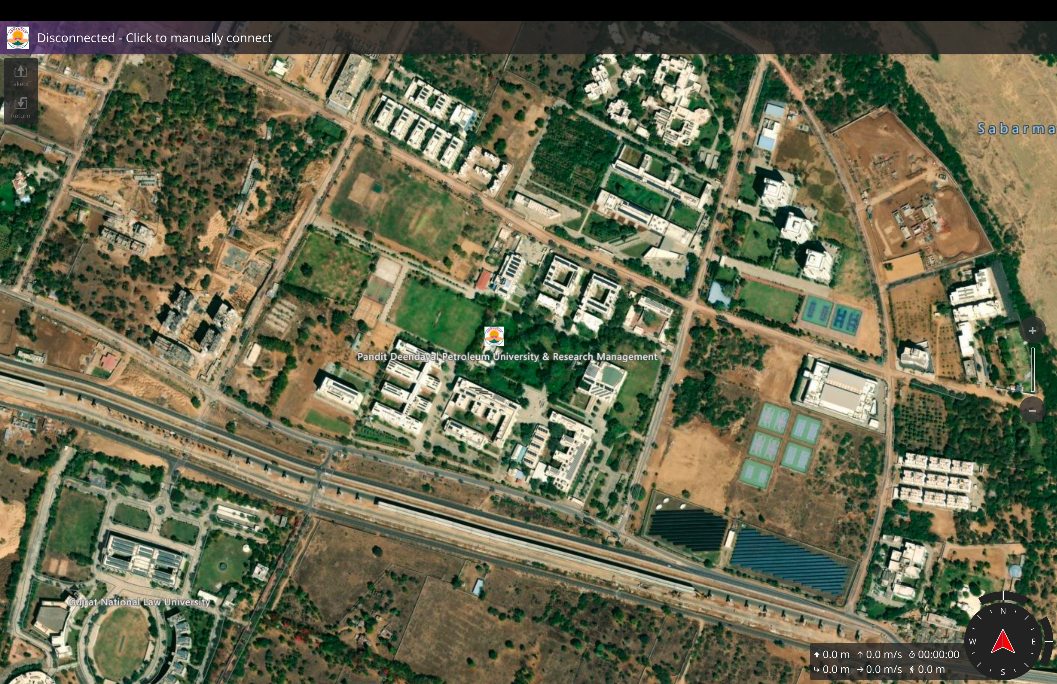 Abhyuday ground control station map view